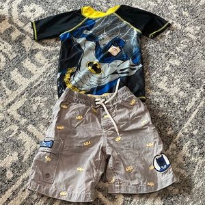 Gap toddler 3t swim trunks with 4t rash guard top